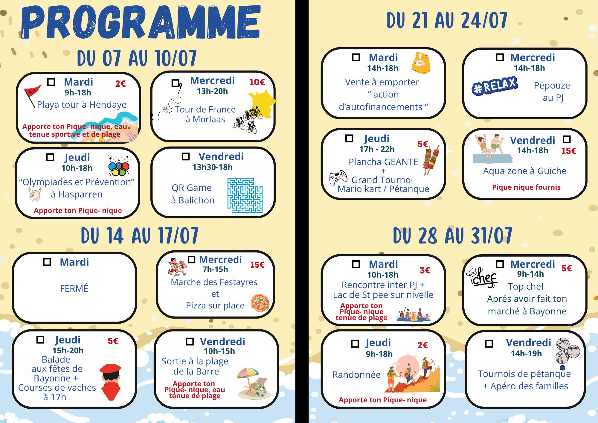 Programme été